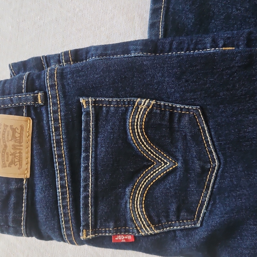 Levi's Girl's Size 7 Dark Blue Skinny Jeans